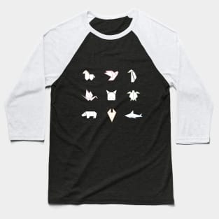 Minimalist Origami Animals Baseball T-Shirt